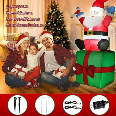 Decorações De Natal De 1,8 M Led Inflável Papai Noel - Imagem 3