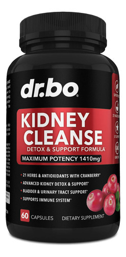 Suplemento Dr. Bo Kidney Cleanse Detox Cranberry 1410 Mg