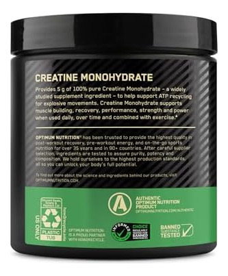 Pó De Monohidrato De Creatina Optimum Nutrition - Creatina D - Imagem 2