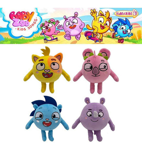 Conjunto De 4 Brinquedos De Boneca De Pelúcia Baby Zoo, Pres - Imagem 2