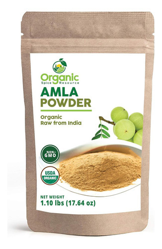 Pó De Amla Orgânico - 1,10 Lbs (17,64 Onças) | Amalaki, Usda