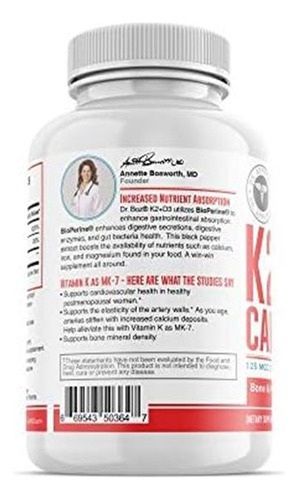 Dr. Boz Vitamina K2 (mk-7) + Cápsulas D3 Com Bioperine® Par - Imagem 2