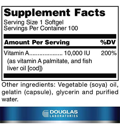 Douglas Laboratories Vitamina A | 10.000 Ui Vitamina A Deriv - Imagem 2