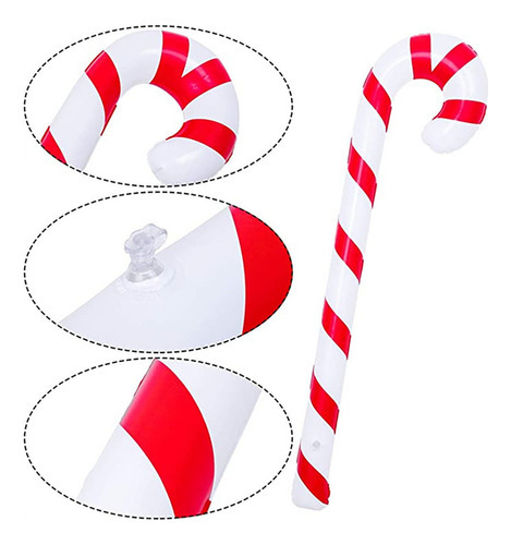 Brinquedo De Cana Inflável De Papai Noel De 6 Peças - Imagem 4