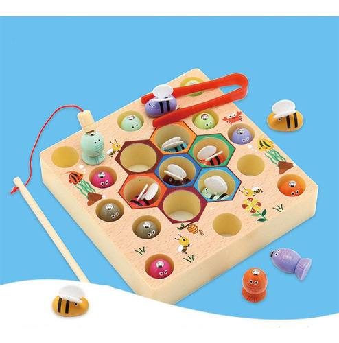 Montessori De Madeira Braçadeira De Pesca Jogar Jogamento - Imagem 10