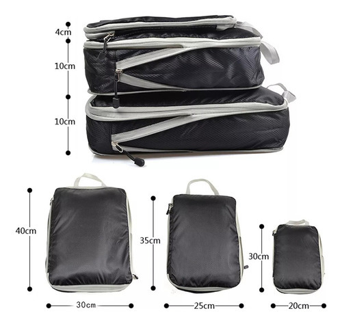 Cubos Embalagem Compressão, Malas, Viagens Essenciais 3pcs - Imagem 2