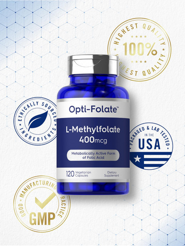 Suplemento Carlyle L-metilfolato 400mcg 120 Cápsulas - Imagem 6