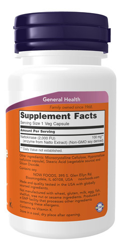 Agora Suplementos, Nattokinase 100 Mg (de Soja Não Ogm) Com - Imagem 2