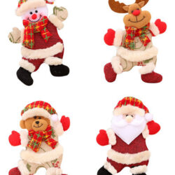 Decoração De Natal, 4 Peças De Enfeites, Presente, Papai Noe