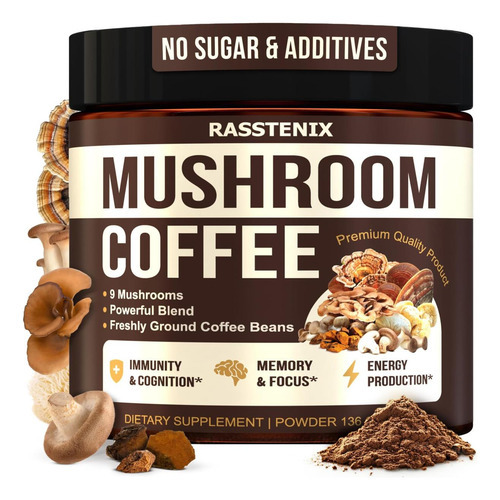 Café Com Cogumelos Rasstenix Orgânico - Mistura Adaptogênica