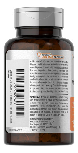 Cápsulas Gelatinosas Diu De Vitamina Horbäach (50mcg) | 150 - Imagem 3