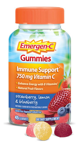 Vitamina C Emergen-c 750 Mg 45 Gomitas/mirtilo