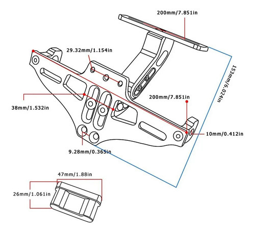Suporte De Montagem De Placa Traseira Para Bajaj Dominar 250 - Imagem 7