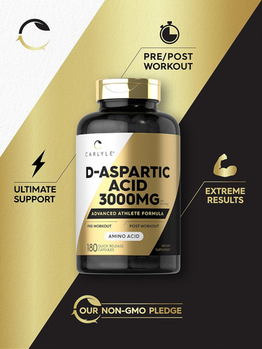 Cápsulas De Ácido Aspártico Carlyle D (daa) | 3000mg | Conta - Imagem 3