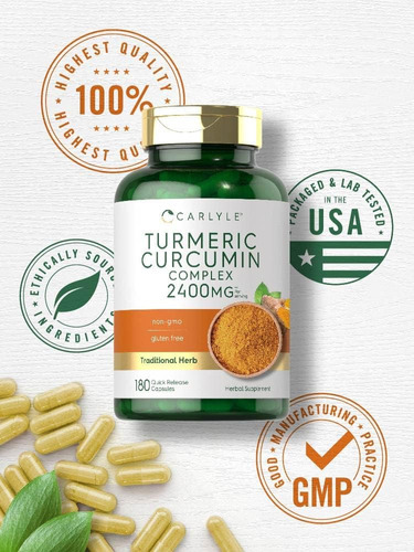 Suplemento De Curcumina De Cúrcuma Carlyle 2400 Mg | 180 Cáp - Imagem 5