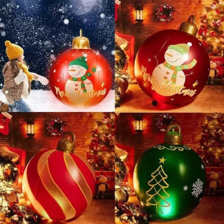 Decoração Exterior De Bola De Natal Inflável Grande 6 Peç - Imagem 16