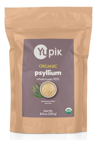 Yupik Organic Whole Husk Psyllium 95% Superfood, 8,8 Onças,
