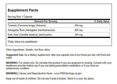 Swanson Full Spectrum Turmeric Astragalus E Gotu Kola Comple - Imagem 2