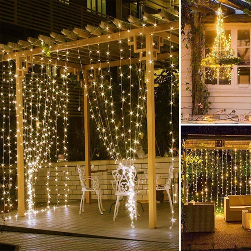 Cortina De 3x3m, Luzes Led, Decoração De Natal - Imagem 4
