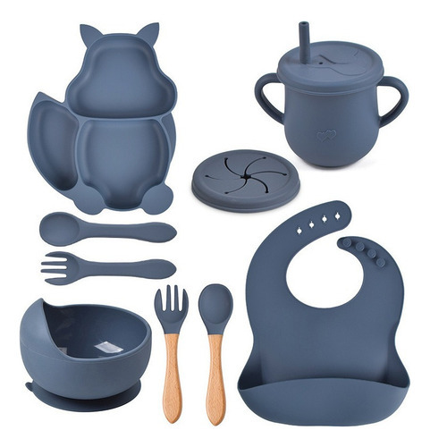 Conjunto De Talheres De Silicone Baby Squirrel De 9 Peças - Imagem 10