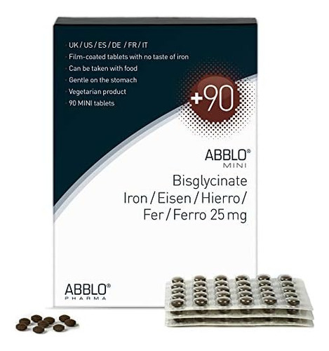 Abblo Ferro 25mg Bisglicinato (90 Unidades) Suave Para O Est