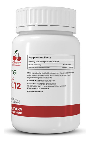 Manjo Nutra Vitamina B-12, Comprimidos Mastigáveis, Sabor Ce - Imagem 3