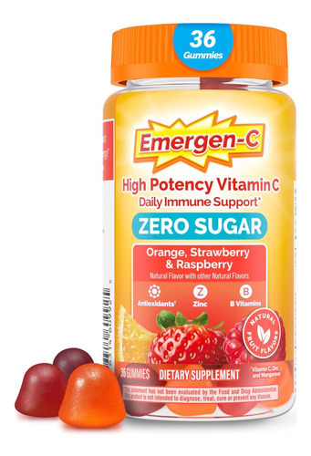Emergen-c Zero Sugar Imune Support Gummies Para Adultos 36 C