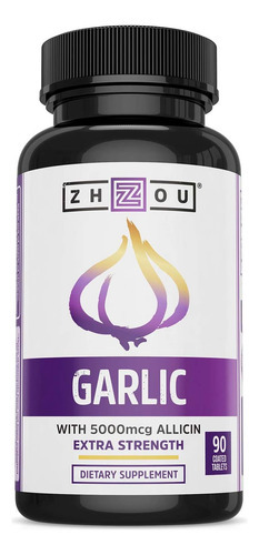 Suplemento De Alho Zhou Nutrition Com Alicina, Força Extra 5
