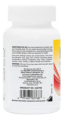 Naturesplus Hema-plex Iron - 60 Mixed Berry Mastigáveis - - Imagem 3