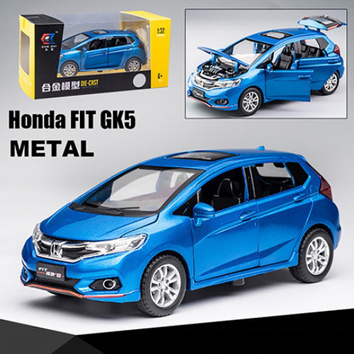 Honda Fit Gk5 Miniatura Metal Carros Com Luzes E Som 1/32 - Imagem 8