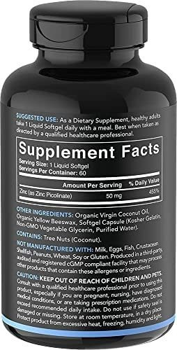 Vitamina A Base De Picolinato De Zinco/50 Mg/60 Cápsulas - Imagem 3