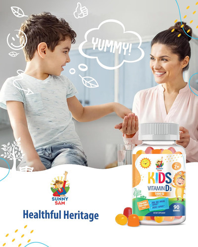 Sunny Sam Vitamina D3 Gomas 1000 Ui Para Crianças E Adultos - Imagem 6