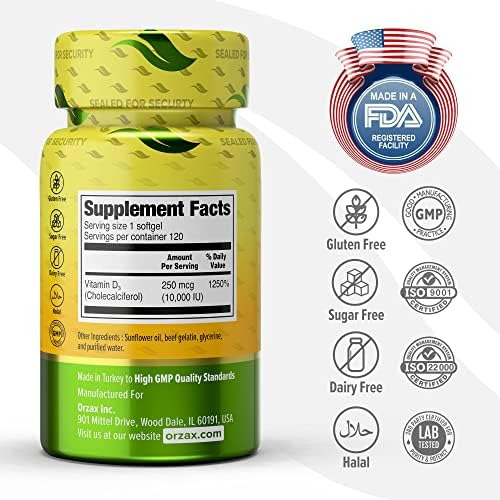 Orzax Vitamin Diu, Fornecimento Para 120 Dias, Suporta Siste - Imagem 2
