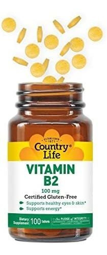 Country Life Vitamina B-2 100 Mg, 100 Unidades - Imagem 3