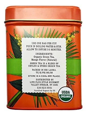 The Secret Garden Organic Mango Green Tea 50 Saquinhos De Ch - Imagem 2