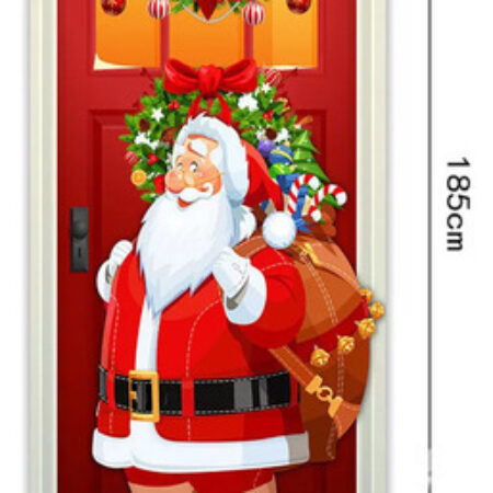 Forros De Puertas Navideños, Envoltório De Porta De Natal - Imagem 4