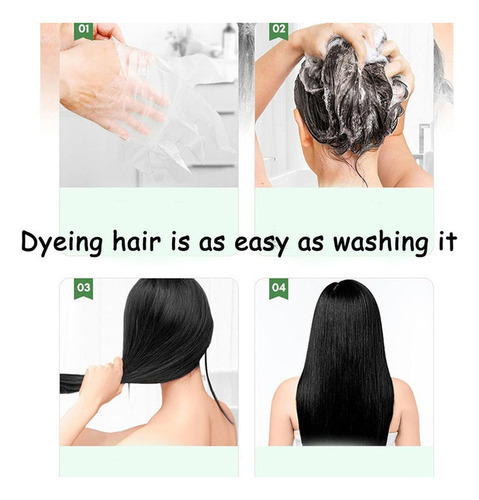 Shampoo De Tintura Instantânea Cobre Cabelos Grisalhos 500ml - Imagem 2