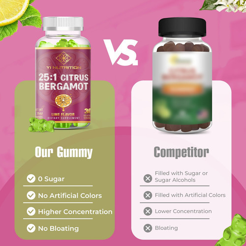 Yi Nutrition 25:1 Goma De Bergamota Cítrica - Sem Açúcar, Se - Imagem 5