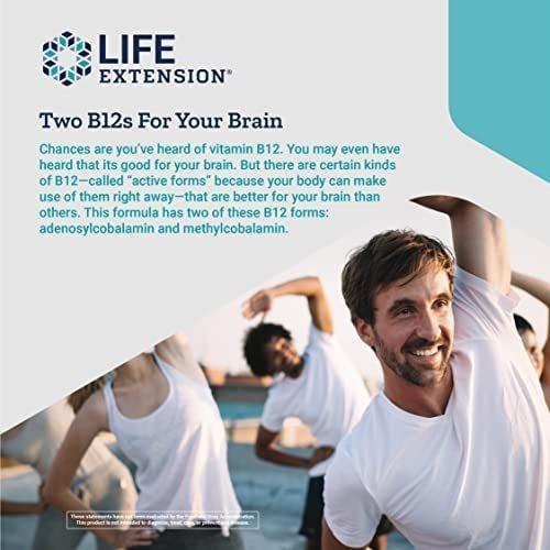 Vitamina B-12 Marca Life Extension, 1000 Mcg, 60 Pastilhas - Imagem 6