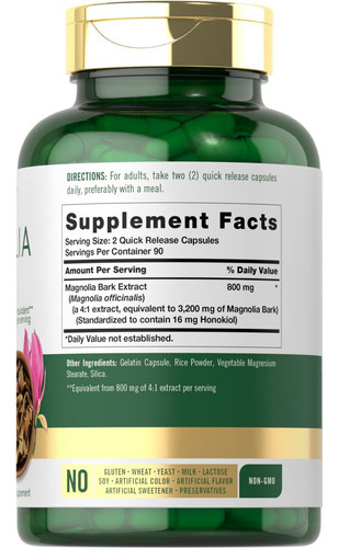 Casca De Magnólia Carlyle 3200 Mg | 180 Cápsulas Em Pó | Sup