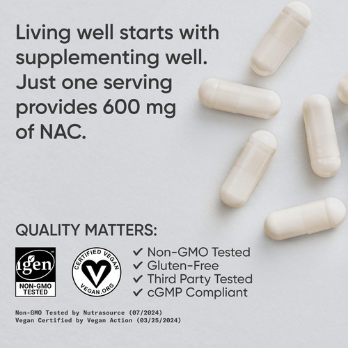 Sports Research N-acetil L-cisteína (nac) 600 Mg, 90 Cápsula - Imagem 4