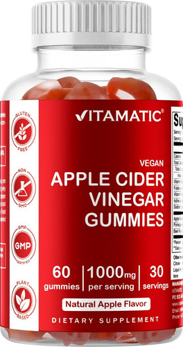 Gomas De Vinagre De Cidra Vitamatic - 1000 Mg Por Porção -