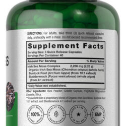 Cápsulas Do Complexo Horbäach Sea Moss | 2250mg | Contagem 1