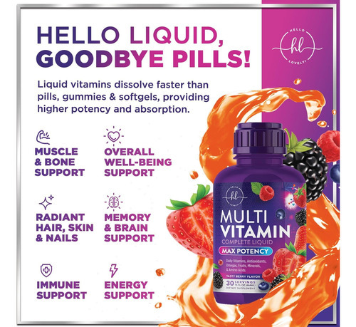 Olá, Linda! Multivitamínico Para Mulheres E Homens - Vitamin - Imagem 6