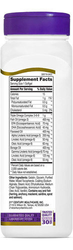 Vitaminas Do Século 21 Complexo Triplo Ômega Com Revestiment - Imagem 5