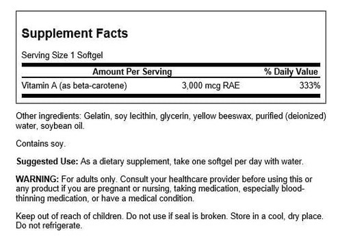 Swanson Beta -caroteno - Suplemento De Vitamina A Promove A - Imagem 2