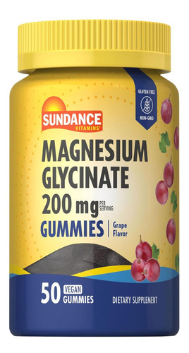 Gomas De Glicinato De Magnésio Sundance | 200mg | 50 Gomas V