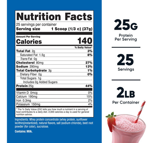 Proteína Em Pó Nutricost Whey Concentrado 907g De Morango - Imagem 3