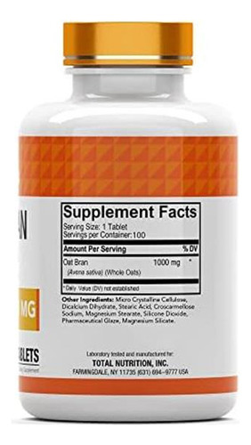 Tnvitamins Comprimidos De Farelo De Aveia | 100 Comprimidos - Imagem 2