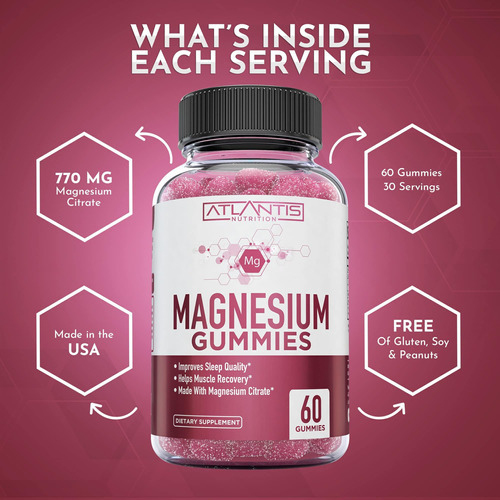 Gomas De Magnésio 770 Mg Citrato De Magnésio - Promove A Cal - Imagem 7